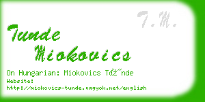 tunde miokovics business card